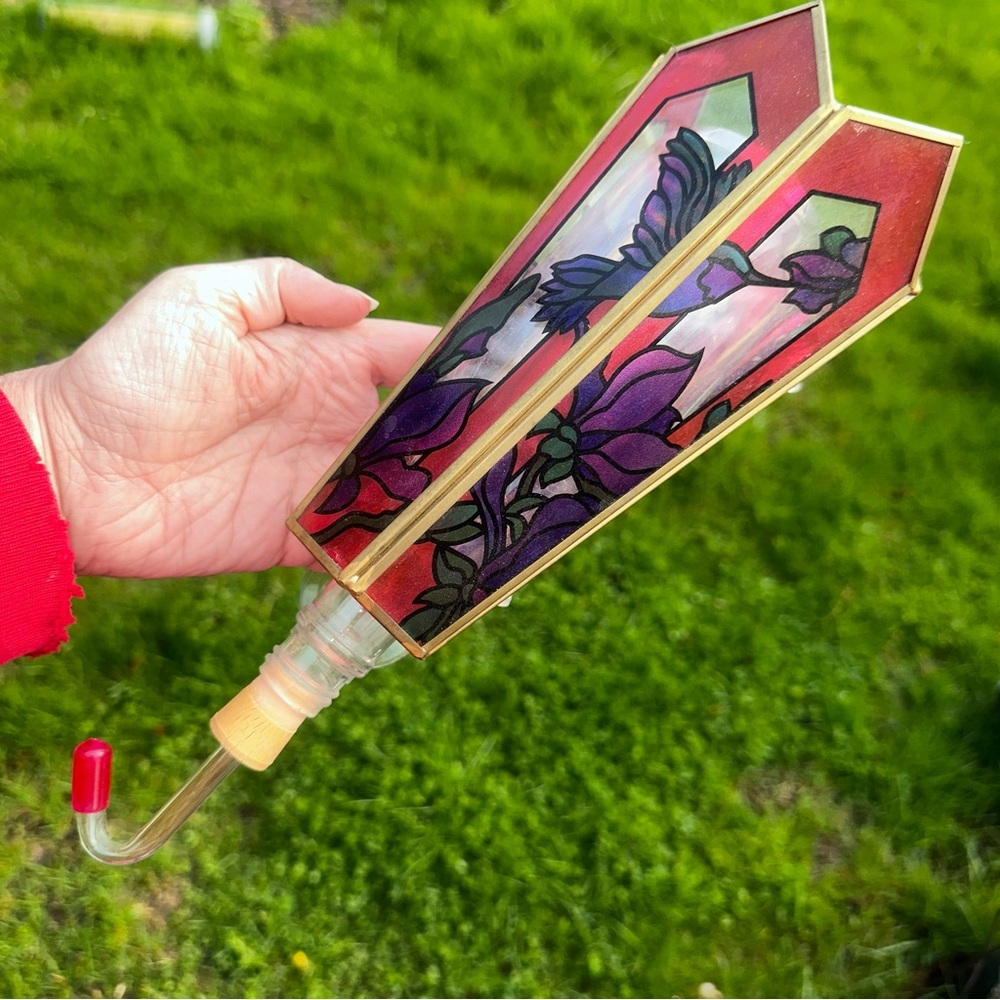 Window hummingbird feeder stained glass.   2
